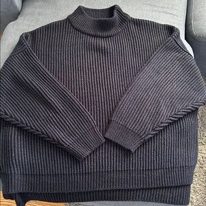 Topshop Men's deep navy blue Turtleneck Sweater